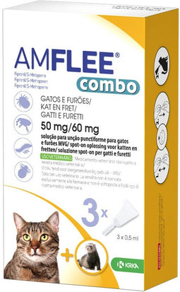 Amflee Spot On Combo Anti Vlooien en Teken Druppels vanaf 1 kg 3 pipetten