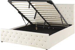 AMIENS - Bed met opbergruimte - Beige - 140 x 200 cm - Fluweel