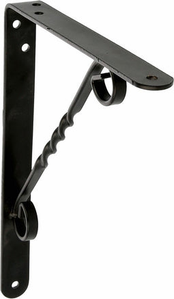 AMIG Plankdrager/steun/beugel Decoratief - metaal - zwart - H200 x B150 mm - Tot 110 kg - boekenplank steunen