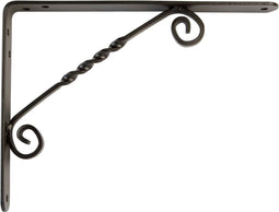AMIG Plankdrager/steun/beugel Decoratief - metaal - zwart - H250 x B200 mm - Tot 60 kg - boekenplank steunen