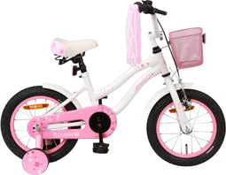 AMIGO Flower Meisjesfiets - Kinderfiets 14 inch - Wit
