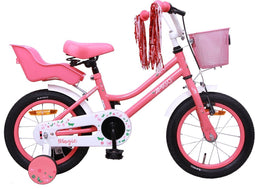 AMIGO Magic Meisjesfiets - Kinderfiets 12 inch - Met Terugtraprem en Zijwieltjes - Roze