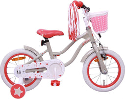 AMIGO Superstar Meisjesfiets - Kinderfiets 14 inch - Crème