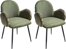 AMITY - Eetkamerstoel set van 2 - Groen - Polyester
