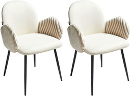 AMITY - Eetkamerstoel set van 2 - Lichtbeige - Polyester