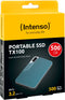 Intenso TX100 - Externe SSD 500GB - USB 3.2 Gen 1x1 tot 500 MB/s - Blauw Grijs