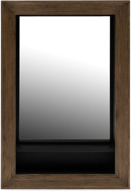 Riviera Maison Spiegel met plankje - Eivissa Mirror Shelf - Gerecycled Eikenhout, Gehard Glas - Bruin