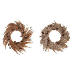 Kerstkroon DKD Home Decor Bloem (2 Stuks) (60 x 5 x 60 cm)