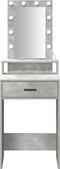vidaXL - Kaptafel - met - LED-verlichting - Betonnen - Grijs - 50x41x140 - cm