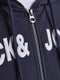 JACK&JONES JJNAVY - Sweat Zip Hood - Met capuchon en rits - Donkerblauw - Maat XL