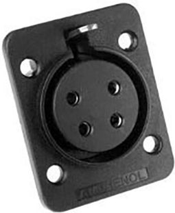 Amphenol AP-5-21 XLR-connector Flensbus Aantal polen: 4 Zwart 1 stuk(s)