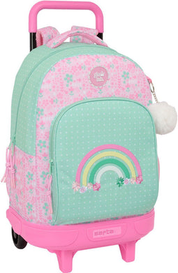 Glow Lab Amazing - Schoolrugzak met Wielen - Ergonomische bekleding 22 L - Groen Roze 33 x 45 x 22 cm