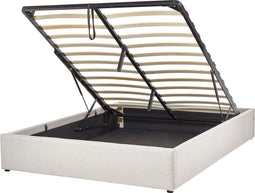 DINAN - Tweepersoonsbed - Lichtbeige - 140 x 200 cm - Polyester