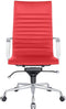 Feel Furniture - Luxe Executive bureaustoel van 100% rundleer - Hoge rugleuning – Rood