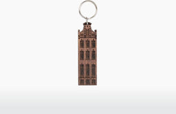 Amsterdams Grachtenpand Sleutelhanger - Keizersgracht 526 - Walnoot