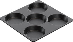 AMT Gastroguss 5-vaks bakplaat - Handgegoten aluminium - Lotan antiaanbaklaag - 28 x 29 cm - Ovenbestendig tot 240°C