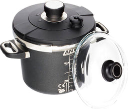 AMT Gastroguss Drukpan set - 24 cm - 5,5 liter - anti-aanbak - geschikt voor inductie - inclusief glazen deksel