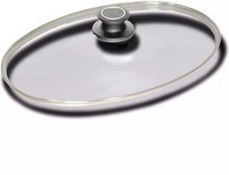 AMT Gastroguss Ovale vispan met antiaanbaklaag - 41 x 27 cm - Geschikt voor oven en vaatwasser - Inclusief deksel met roestvrijstalen rand