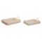 Set van trays Home ESPRIT Wit Natuurlijk Bamboe Rotan 45 x 35 x 13 cm