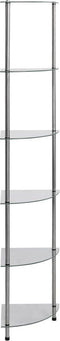 vidaXL - Kastje - 6-laags - 30x30x160 - cm - gehard - glas - transparant