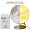 Cheqo® Wereldbol Lamp 31 cm - LED Globe - Warm witte verlichting - Wit Goud