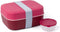 Amuse Brooddoos 3-in-1 - Lunchbox - Met Rekker en Sauspotje - Vaatwas, Magnetron en Diepvriesbestendig - 2 Compartimenten - Rood
