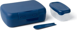 Amuse Brunch & Salad Brooddoos - Lunchbox - Brunchbox - met Extra Snackdoosje en Spork - Magnetronbestendig - Blauw