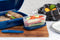 Amuse Brunch & Salad Brooddoos - Lunchbox - Brunchbox - met Extra Snackdoosje en Spork - Magnetronbestendig - Blauw