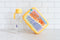 Amuse Brunchbox & Divider Teens 'Good Mood' - Ruime Lunchbox - Brooddoos - met Extra Divider en Stickers - Geel