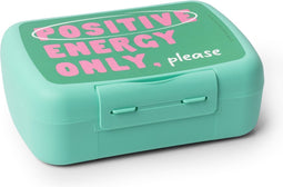 Amuse Brunchbox & Divider Teens 'Positive Energy' - Ruime Lunchbox - Brooddoos - met Extra Divider en Stickers - Groen