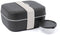 Amuse Lunchbox 3-in-1 Charcoal - Brooddoos met Rekker en Sauspotje - Vaatwas, magnetron, en diepvriesbestendig - Zwart