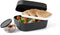 Amuse Lunchbox 3-in-1 Charcoal - Brooddoos met Rekker en Sauspotje - Vaatwas, magnetron, en diepvriesbestendig - Zwart