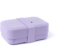 Amuse Lunchbox Medium Lavender - Brooddoos met Rekker – in Hoogte Verstelbaar – Vaatwasserbestendig – BPA-vrij - Paars - 185 x 125 x 50 mm