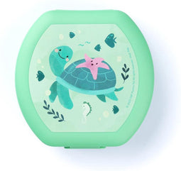 Amuse Plus Sea Life Snackbox - Snackdoosjes - Koekendoos Kinderen met Clipsluiting - Koekendoosje School - Vaatwasserbestending - Groen - 200 ml
