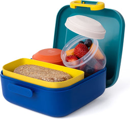 Amuse Rikko Midnight Lagoon Lunchbox - Kindveilige sluitingen - Ideaal Voor Maaltijdvoorbereiding - 3 Compartimenten