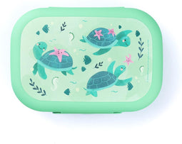 Amuse Sea Life Brooddoos Turtle - Broodtrommel - Lunchbox met Handig scharnierdeksel - Vaatwasserbestending - Groen - 500 ml