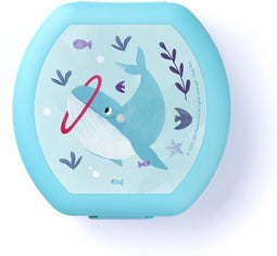Amuse Sea life Snackbox Whale - Snackdoosjes - Koekendoos Kinderen met Clipsluiting - Koekendoosje school - Vaatwasserbestendig - Blauw - 200 ml