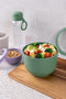 Amuse Tylla oat Life Bowl - Lunchbox - Perfect Afsluitbare Verhouddoos - Saladebox voor onderweg - Vaatwas, magnetron, en diepvriesbestendig - Lichtgrijs - 1200 ml