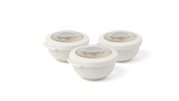 Amuse Tylla Oat Snack set - Perfect Afsluitbare Snackdoosjes - Voor onderweg - Vaatwas, magnetron, en diepvriesbestendig - Lichtgrijs - 3 x 200 ml
