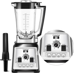 Amzchef NY-8088MJD Blender - 2L - 2000 W - Zwart, Zilver