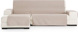 Hoes voor chaise longue met korte armleuning links Eysa SILVER Beige 100 x 110 x 240 cm