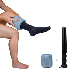 Doff N' Donner - Aantrek- en Uittrekhulp voor Steunkousen - Compleet met Cuff en Cone - Blauw/Zwart