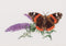 Thea Gouverneur - Borduurpakket met telpatroon - 436 - Voorgesorteerde DMC Garens - Vlinder Atalanta Budlea - Linnen - 29 cm x 18 cm - DIY Kit