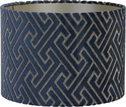 Light & Living Cilinder Lampenkap Maze - Blauw - Ø40x30cm - voor Tafellampen, Staande lamp, Hanglampen