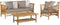 Exotan Bamboo Tuinbank Incl Kussens - Bamboe - Naturel - 86x185x80