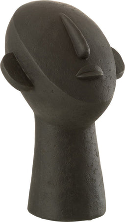 J-Line decoratie Figure Gezicht - polyresin - zwart