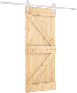 vidaXL - Schuifdeur - met - beslag - 85x210 - cm - massief - grenenhout