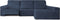 Hoes voor chaise longue met lange armleuning rechts Eysa ROC Blauw 180 x 120 x 360 cm