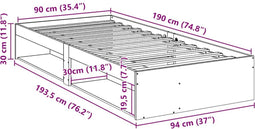 vidaXL - Slaapbank - zonder - matras - 90x190 - cm - massief - grenenhout