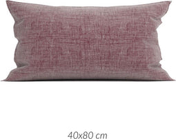 Zohome Kussensloop Lino - Kussenhoes van 40x80 cm - 1 stuk - 100% Katoen - Rood